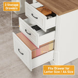 Vabches Farmhouse 68in L Shaped Executive Desk with Charging Station