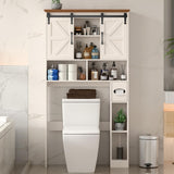 Vabches Toilet Rack with 2 Farmhouse Sliding Barn Doors