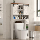 Vabches Toilet Rack with 2 Farmhouse Sliding Barn Doors