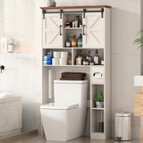 Vabches Toilet Rack with 2 Farmhouse Sliding Barn Doors