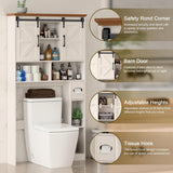 Vabches Toilet Rack with 2 Farmhouse Sliding Barn Doors