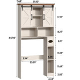 Vabches Toilet Rack with 2 Farmhouse Sliding Barn Doors