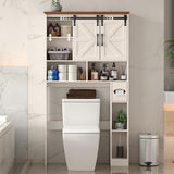 Vabches Toilet Rack with 2 Farmhouse Sliding Barn Doors