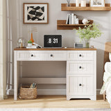 Vabches Rustic Office Desk with Storage Cabinet and File Drawer