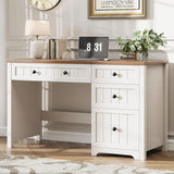 Vabches Rustic Office Desk with Storage Cabinet and File Drawer