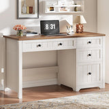 Vabches Rustic Office Desk with Storage Cabinet and File Drawer
