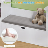 Vabches Castle Shape Children's Bookshelf with 3 Movable Drawers and Seat Cushion
