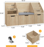 Vabches Kids Bookshelf with Storage Organizer and Seat Cushion