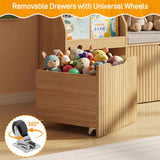 Vabches Kids Bookshelf with Storage Organizer and Seat Cushion
