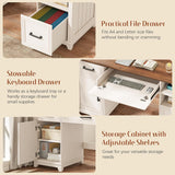 Vabches 55in Farmhouse Executive Desk with 3 Drawers and Storage Cabinet