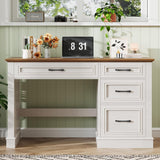 Vabches Farmhouse 4IN Executive Desk with 4 Drawers
