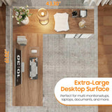 Vabches 61in Farmhouse L Shaped Executive Desk with Mobile CPU Stand