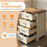 Vabches 61in Farmhouse L Shaped Executive Desk with Mobile CPU Stand