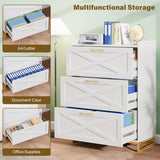 Vabches File Cabinet 3 Drawers Lateral File Cabinet with Charging Station