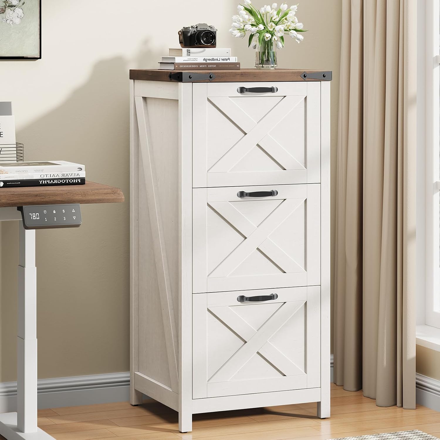 walnut and white