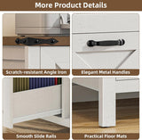 Vabches Wood Printer Stand with Open Adjustable Shelves