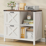 Vabches Wood Printer Stand with Open Adjustable Shelves