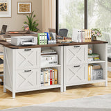 Vabches Wood Printer Stand with Open Adjustable Shelves
