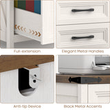 Vabches 3 Drawer Farmhouse Vertical Filing Cabinet
