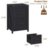 Vabches 2 Drawer Farmhouse Vertical Filing Cabinet for Home Office