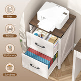 Vabches 2 Drawer Farmhouse Vertical Filing Cabinet for Home Office