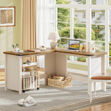 Vabches Farmhouse 50.39in L Shaped Executive Desk