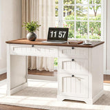 Multifunctional Wood Computer Desk with Storage for Home Office