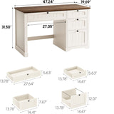 Multifunctional Wood Computer Desk with Storage for Home Office