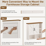 Bathroom Wall Cabinet Over The Toilet Storage Cabinet with Barn Door