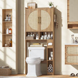 Farmhouse Toilet Cabinet Rack with 2 Barn Doors & Adjustable Shelf