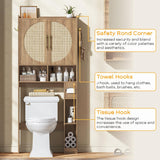 Farmhouse Toilet Cabinet Rack with 2 Barn Doors & Adjustable Shelf