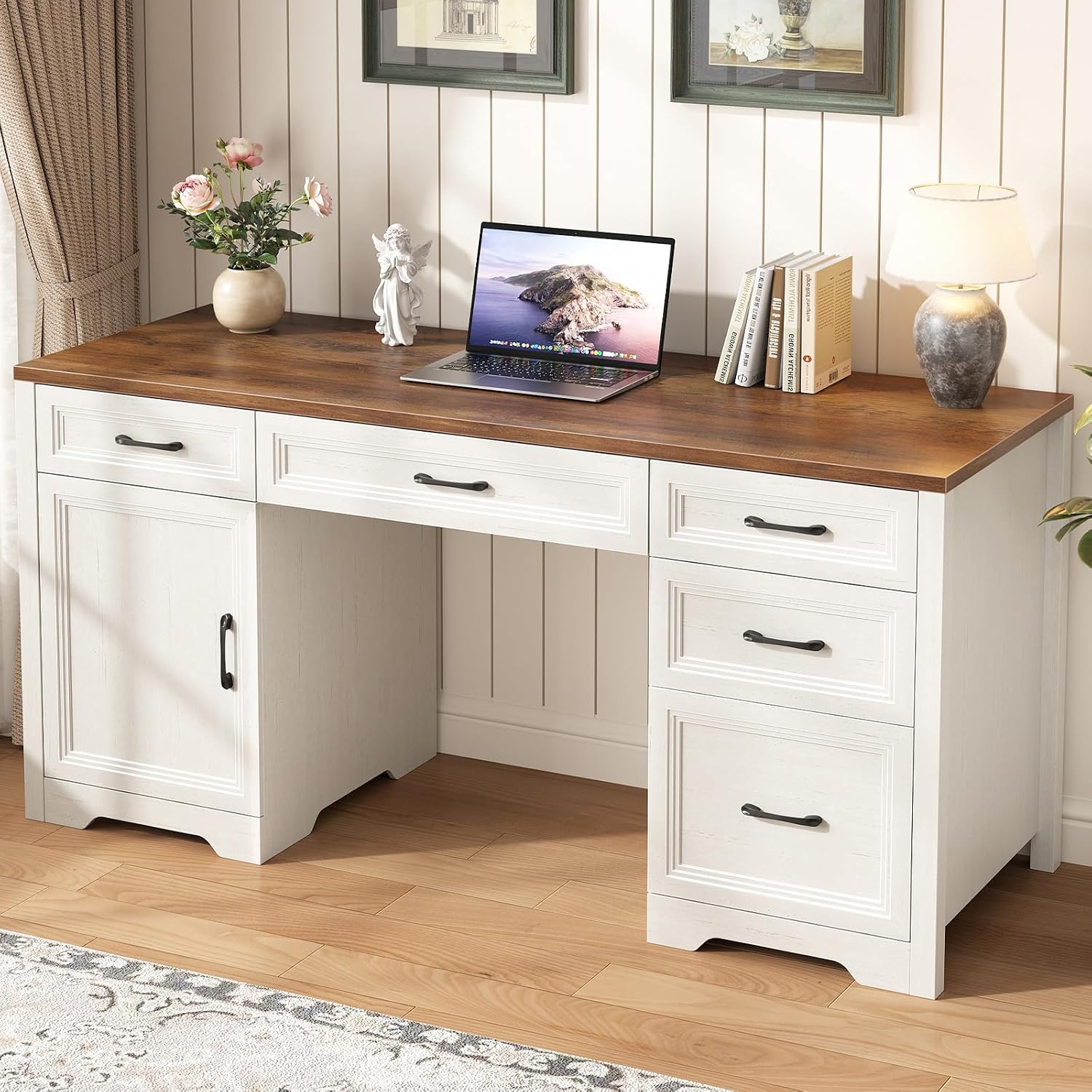 Walnut and White