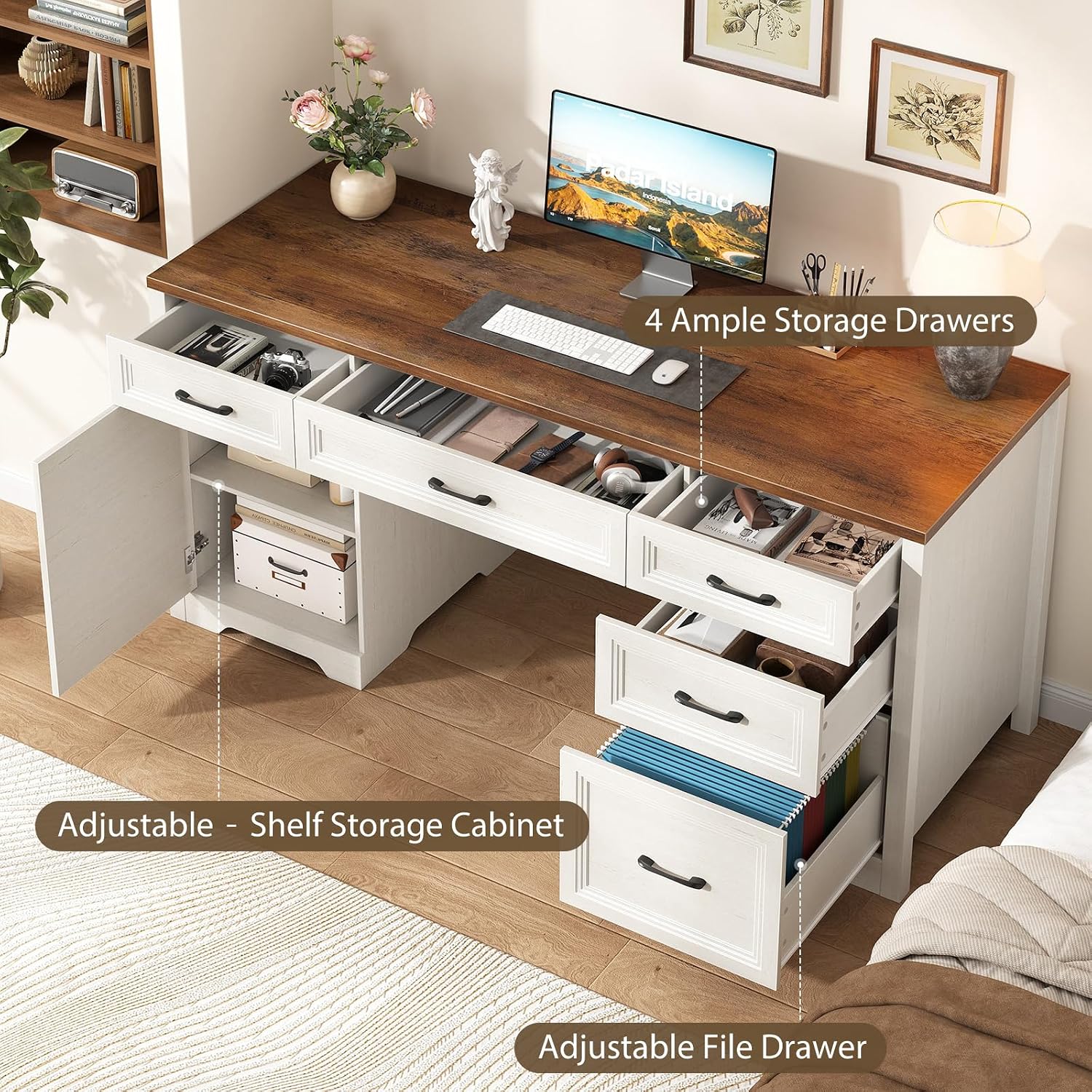 Walnut and White