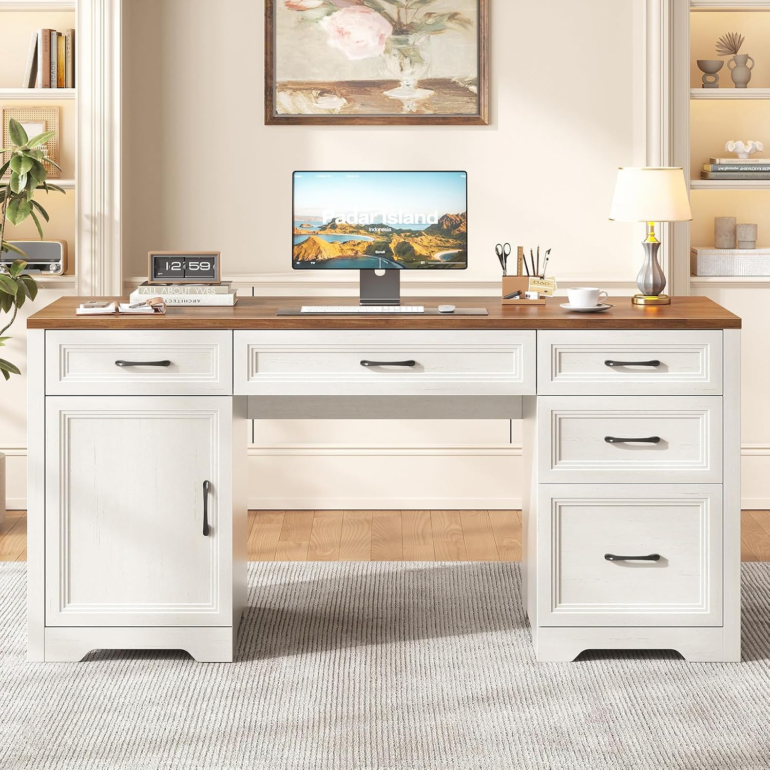 Walnut and White