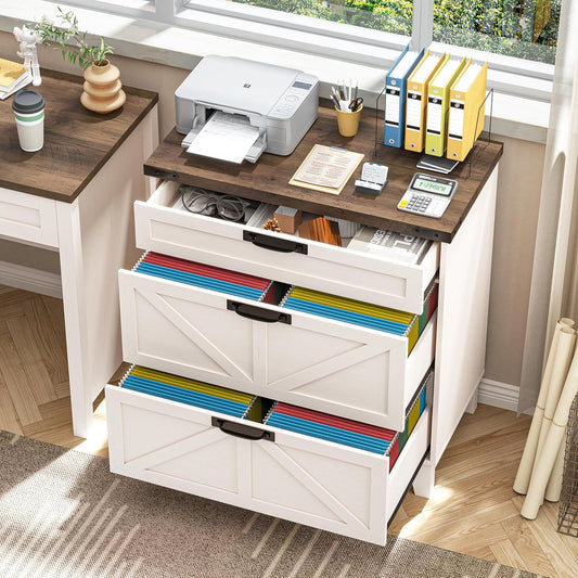 Vabches Lateral File Cabinet with 3 Drawers