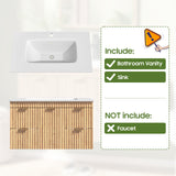 Vabches 30 Inch Fluted Bathroom Vanity with 4 Storage Darwers