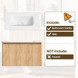 Vabches 30" Fluted Bathroom Vanity with Sink