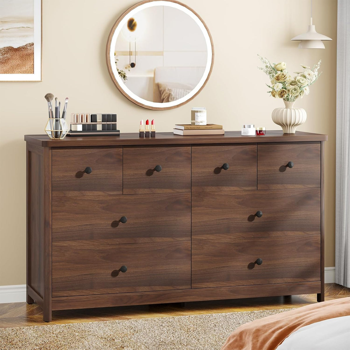 Vabches 8 Drawer Changing Table Dresser for Bedroom