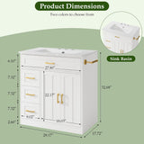 Vabches Bathroom Vanity with 2 Doors and 4 Drawer Cabinet