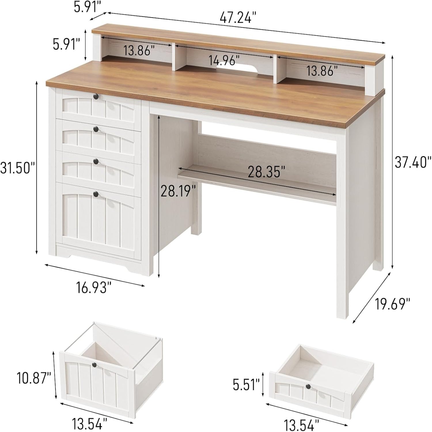 Walnut and White