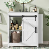 Farmhouse Bathroom Vanity with Ceramic Sink and 3 Drawers