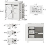 Farmhouse Bathroom Vanity with Ceramic Sink and 3 Drawers