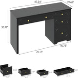 Vabches Executive Desk with 3 Storage Drawers and A File Drawer