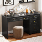 Vabches Executive Desk with 3 Storage Drawers and A File Drawer