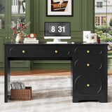 Vabches Executive Desk with 3 Storage Drawers and A File Drawer