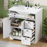 Vabches Bathroom Vanity with Sink and 4 Drawers