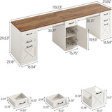 Vabches Executive Two Person Desk with 5 Storage Drawers