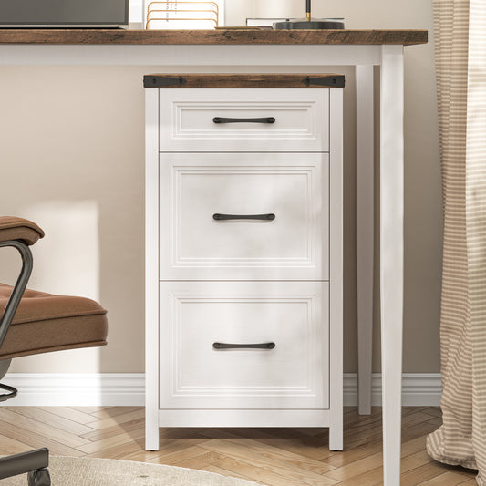 Freestanding File Cabinet with Farmhouse Drawers