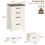 Rustic Vertical File Cabinet with 4-Drawer Home Office Storage