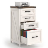 Rustic Vertical File Cabinet with 4-Drawer Home Office Storage